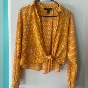 Yellow Polka Dot Tie Top